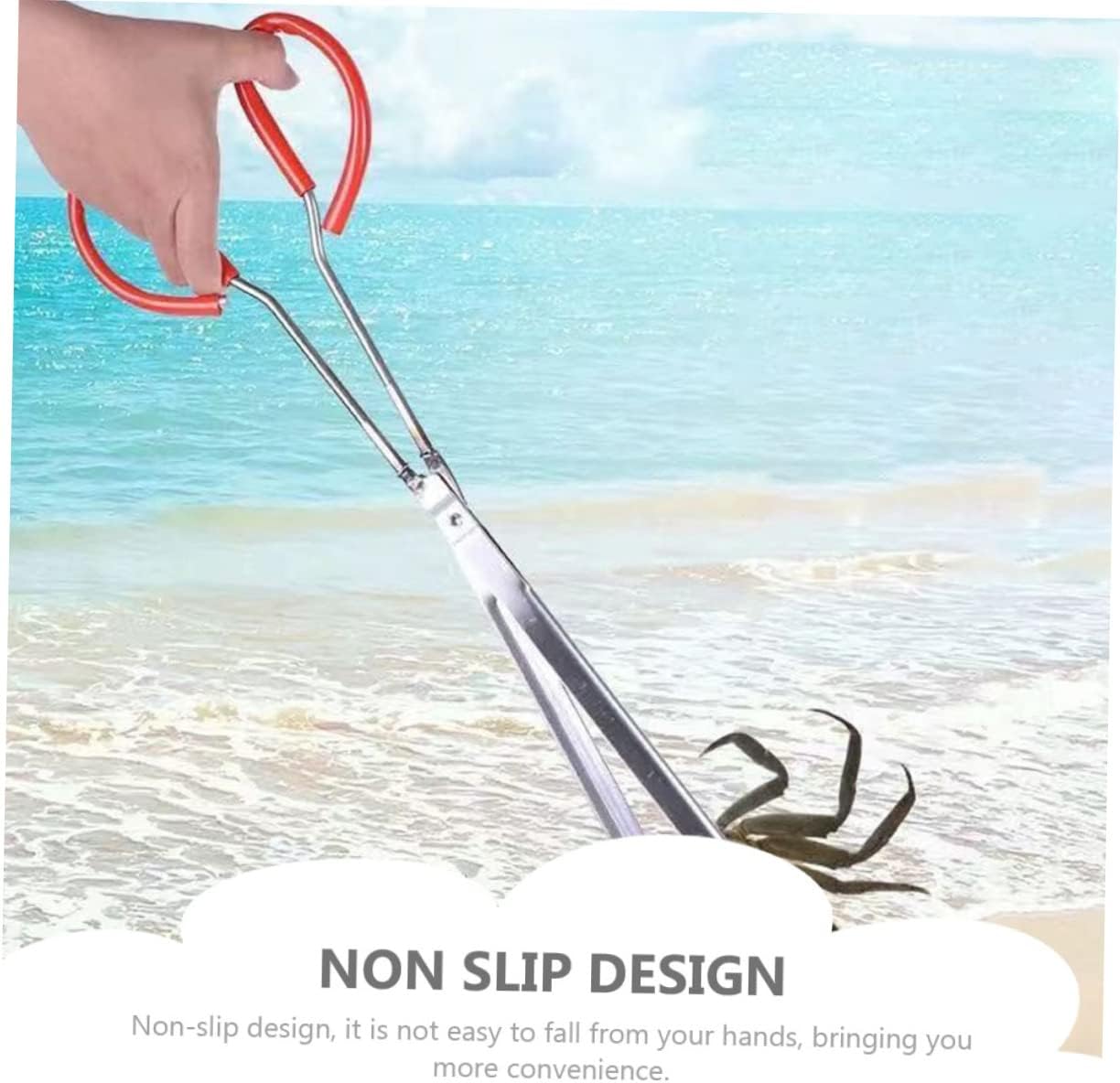 Multi-Use Crab and Eel Tong Anti-Slip Metal Seafood Clamp Tool for Lobster and Crab Picking 1-Piece Non-Slip Gripper for Fishing and Seafood Cooking