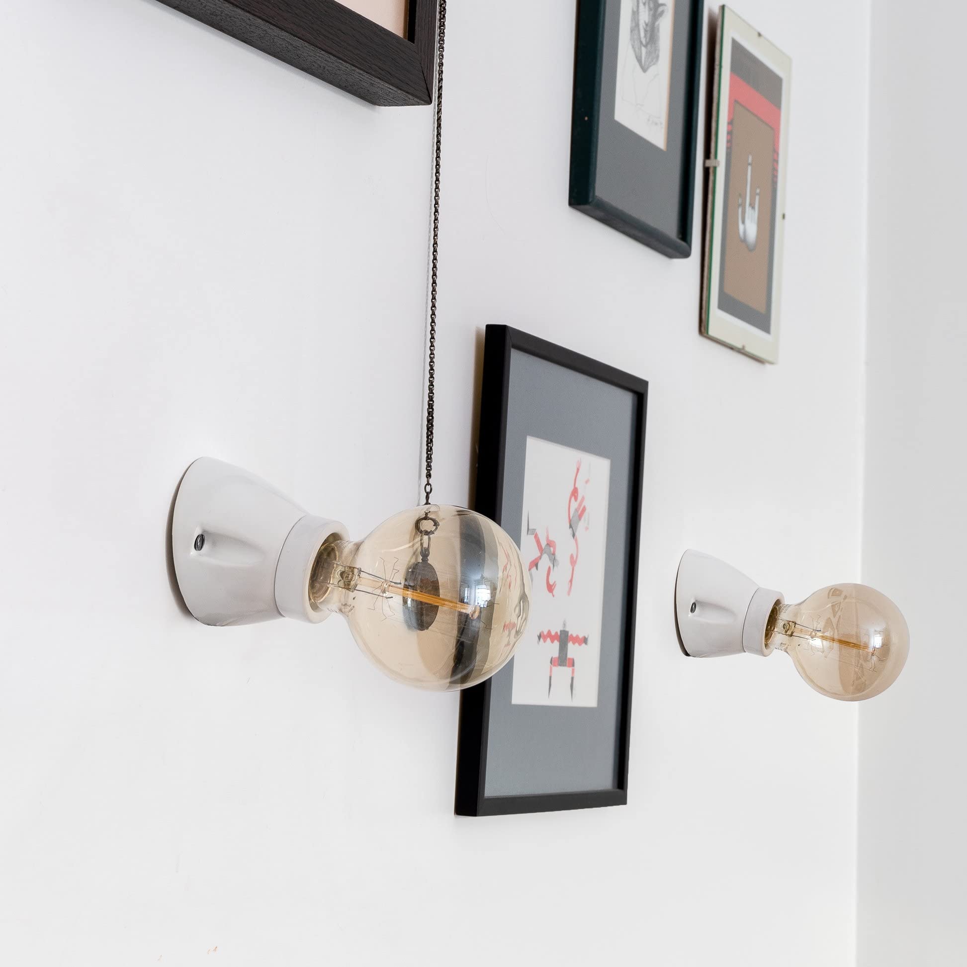 Lampe encastrable en porcelaine E27, vernis blanc