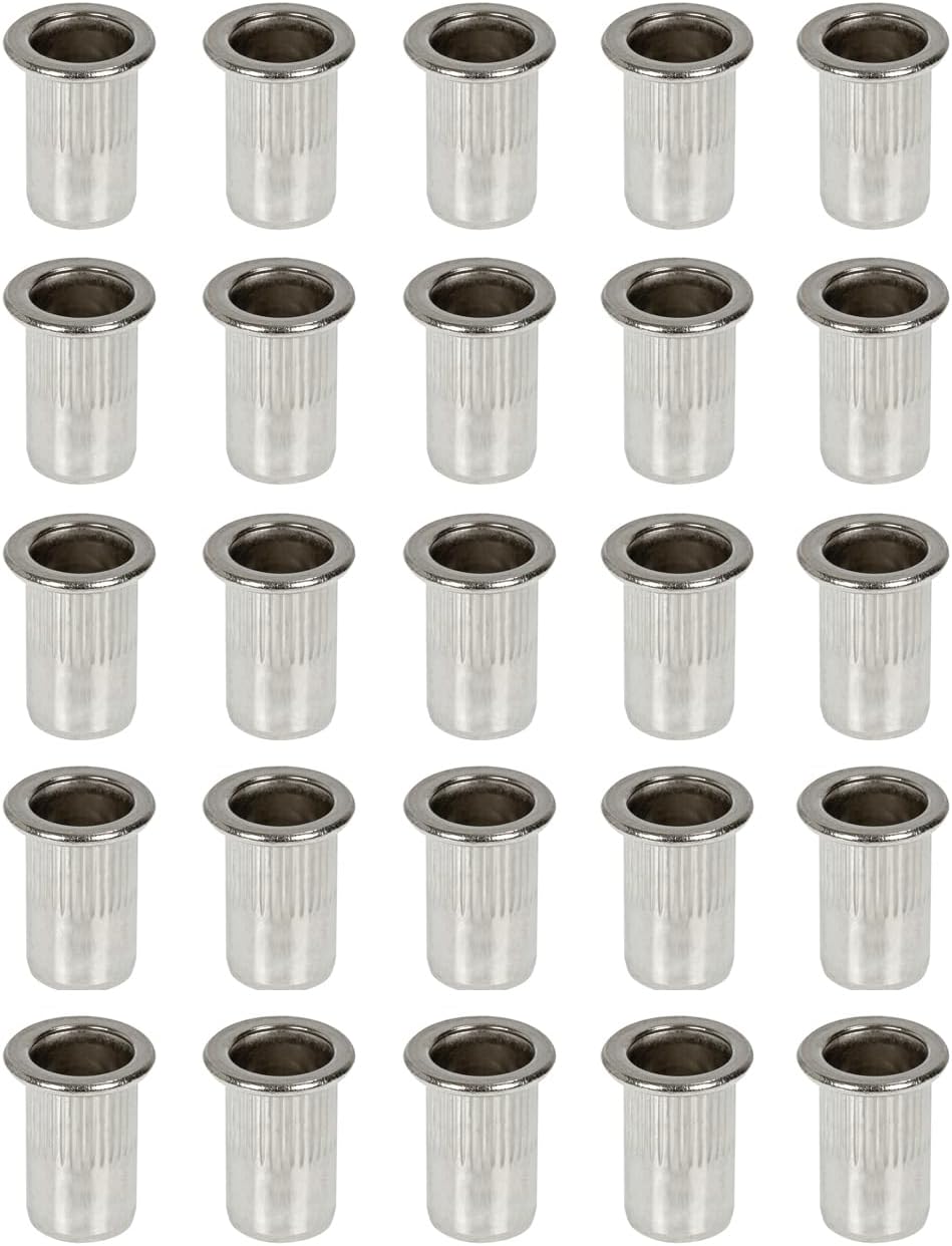 Rivets - Stainless Flat Head Blind Nut - Dimensions:M8 Bag of 25 Threaded Inserts SSRN08
