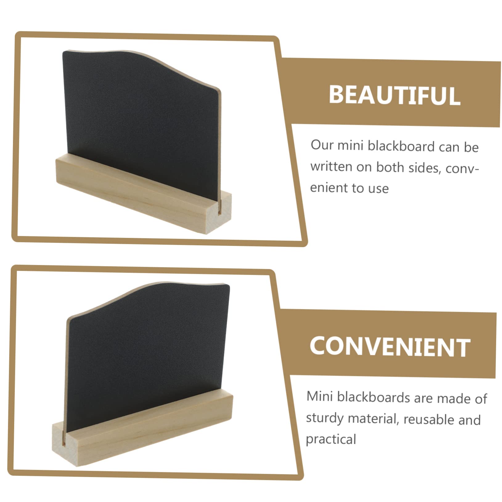 HONMEET 5Pcs Double Sided Mini Chalkboards for Weddings Parties Home Decor Lightweight Wooden Message Boards with Reusable Surface for Tabletop Displays Creative Signage