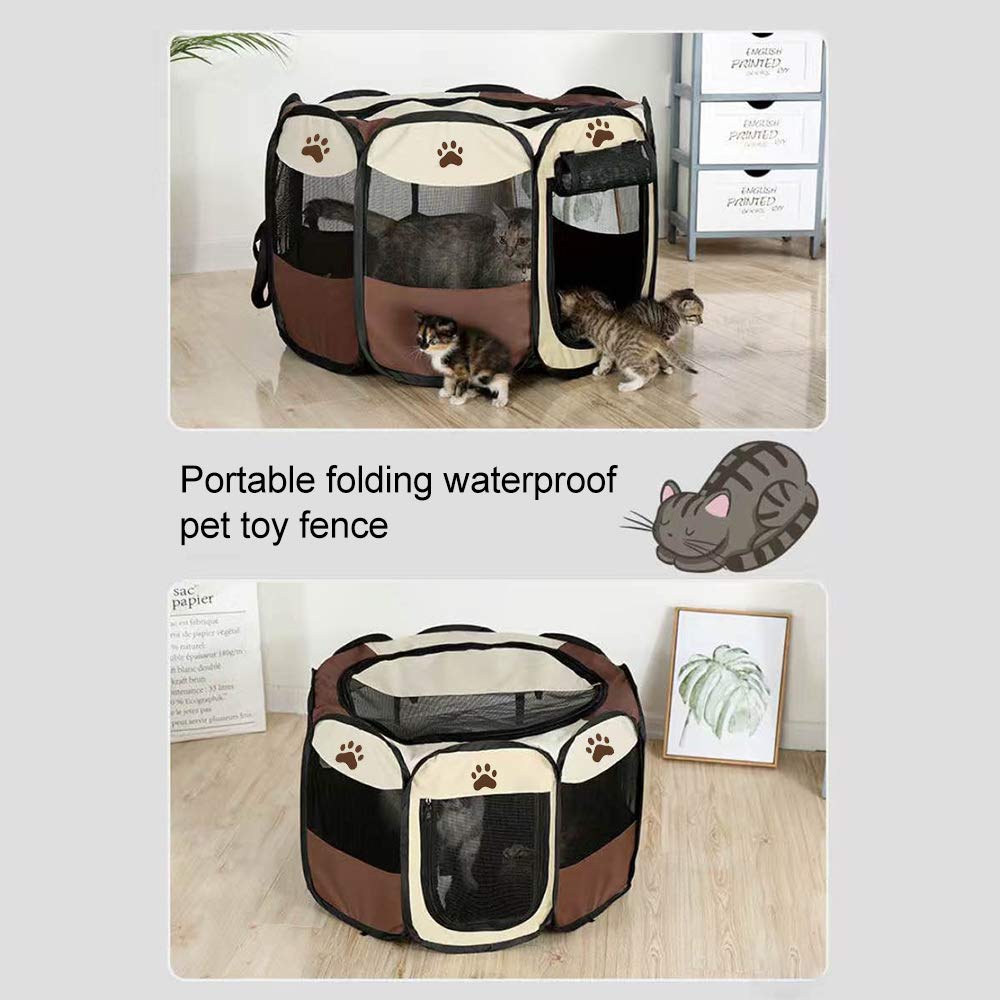 Faltbarer Laufstall Für Hunde & Katzen – Wasserabweisend, Mit Tragetasche, Größe M (91x91x58 Cm), Für Drinnen & Draußen