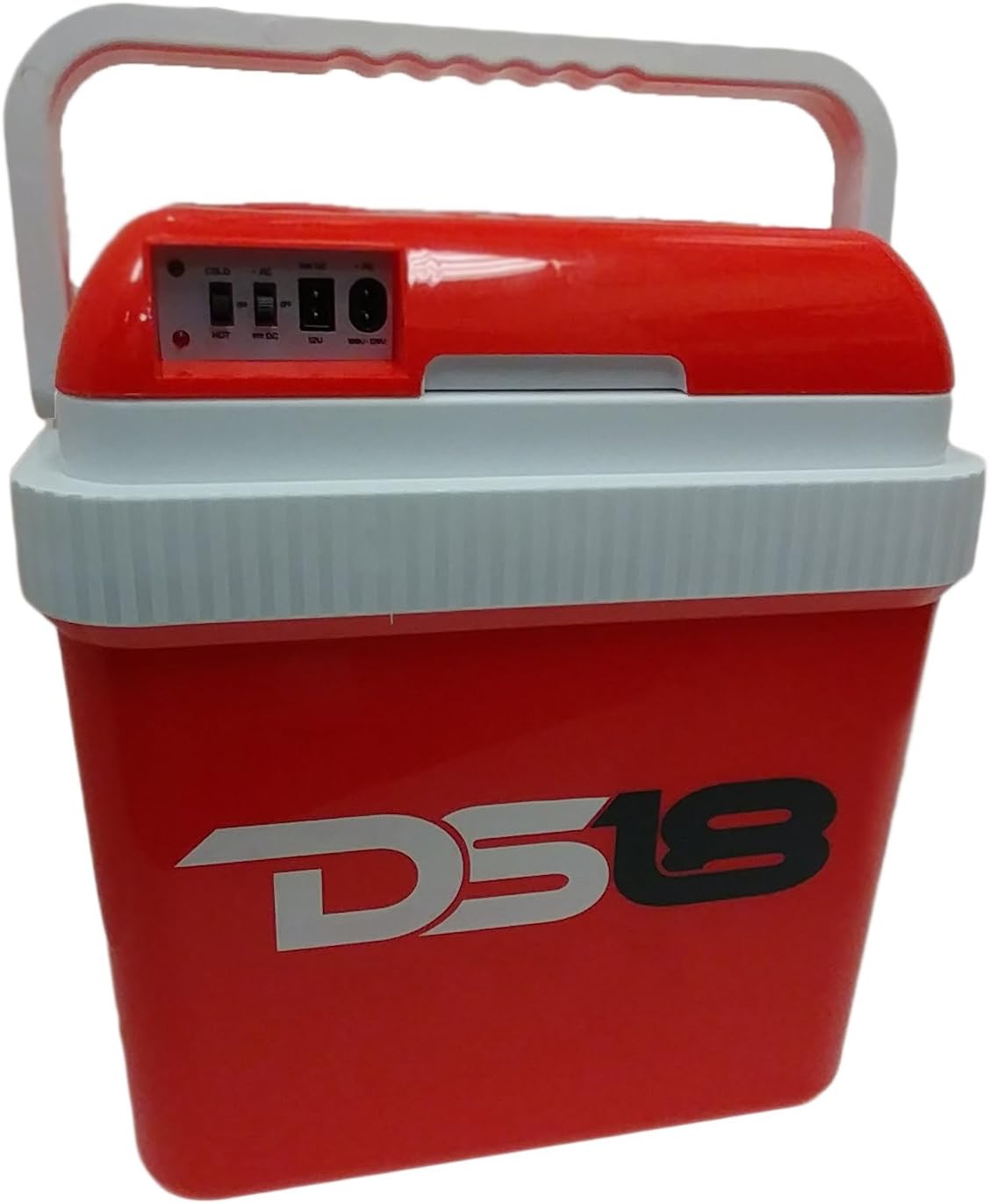 DS18 Coolbox24 Electric Cooler/Warmer for Car and Home 25.4 Quart (24 Liter) - Dual 110 AC House and 12V DC Vehicle Plugs, Travel Thermoelectric Cooler (Red)