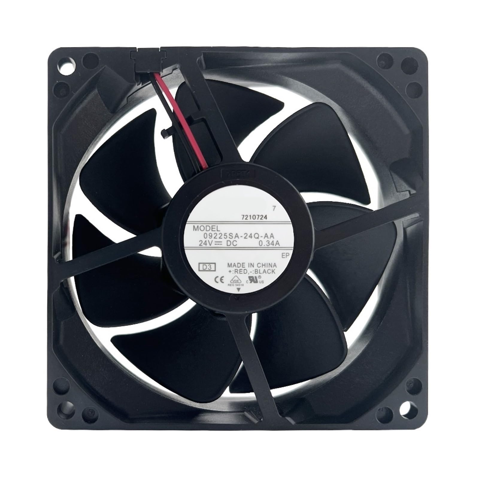 LZIKKGKI 09225SA-24Q-AA 44.5dba 71.8cfm 92x92x25mm 9225 DC24V 0.34A 3800rpm 2-Wire Cooling Fan