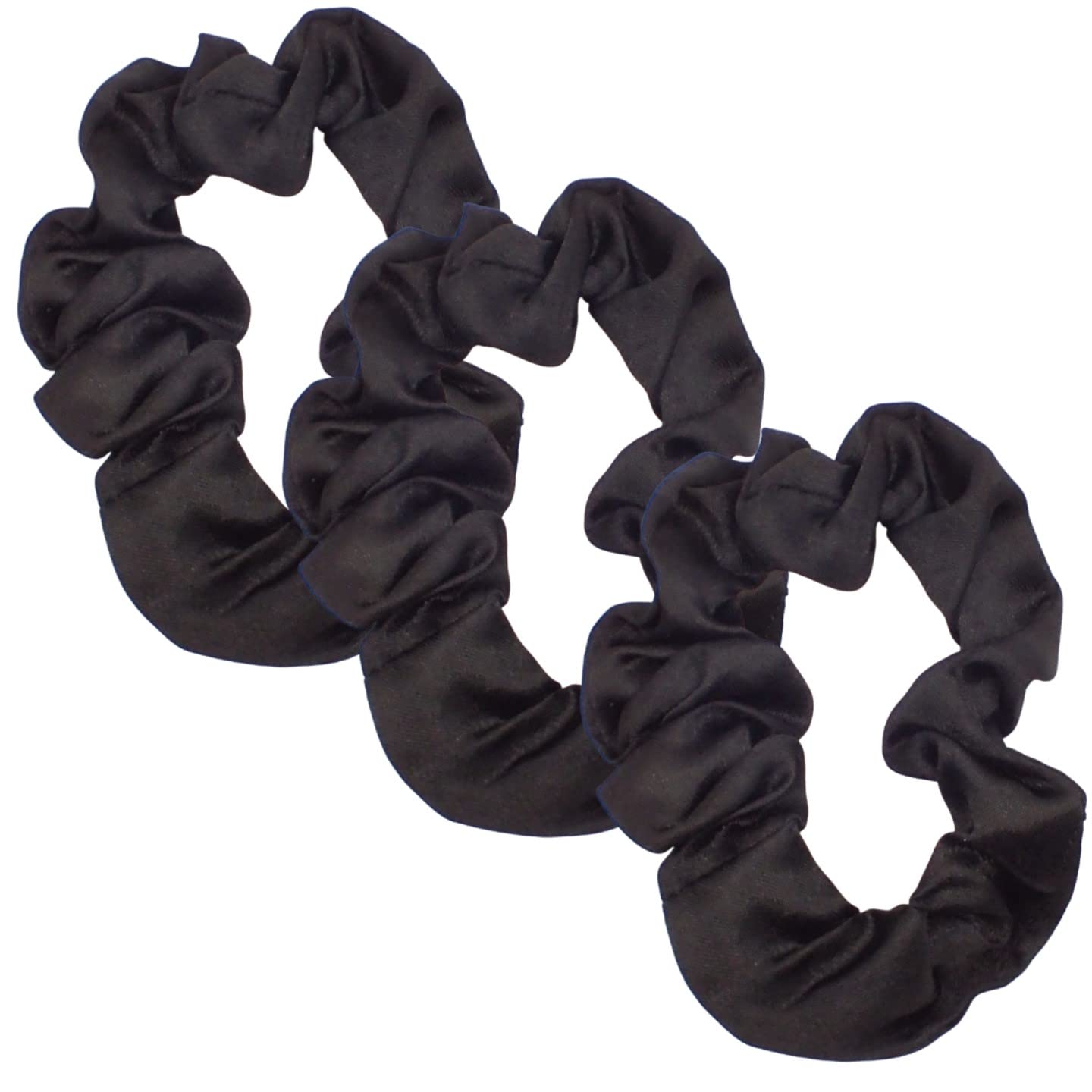 Topkids Accessories 3pcs Satin Scrunchies for Girls & Women, Cute Coloured Hair Bobbles