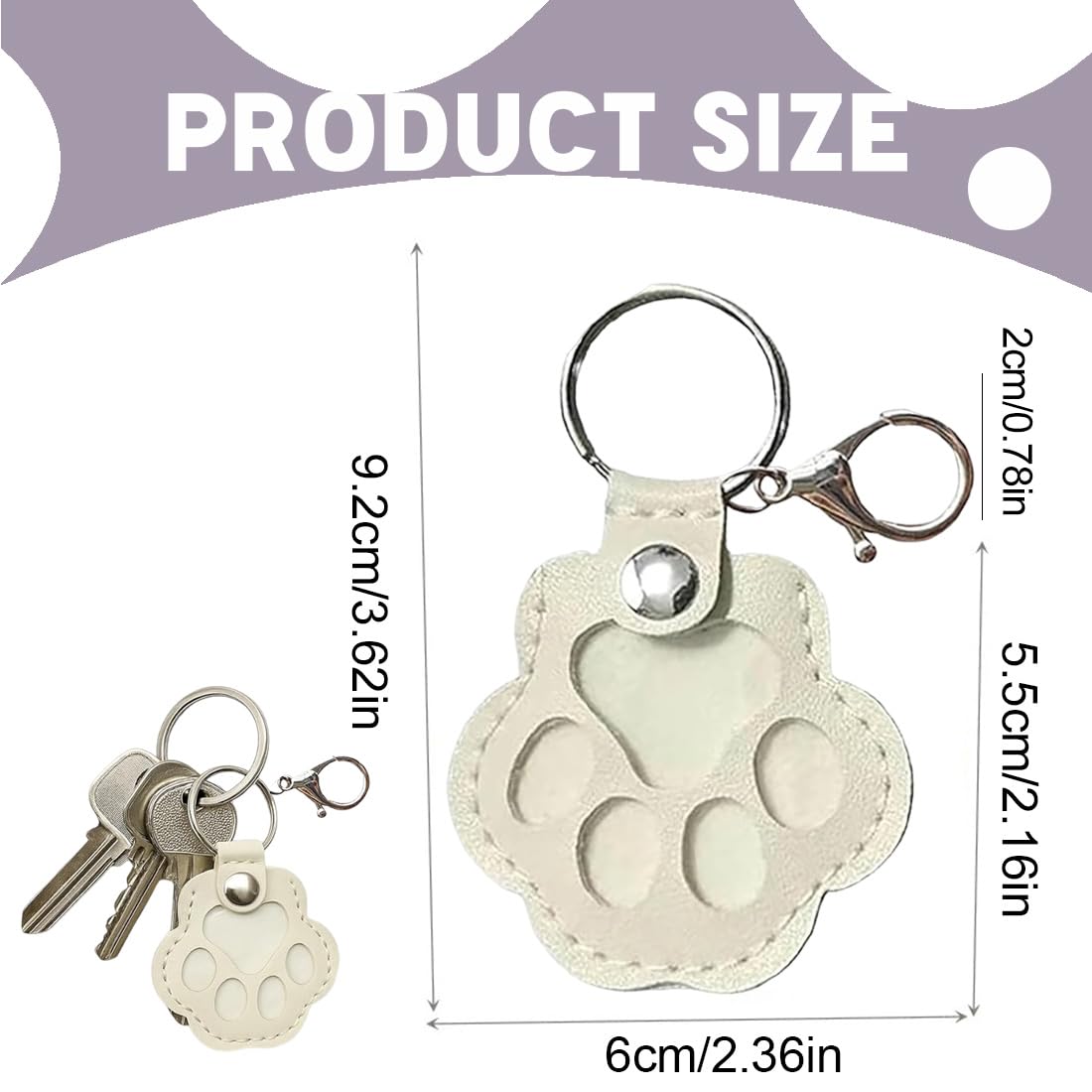 Portachiavi 4 Unità Contenitore Peli Animali Domestici Bianco Lilla Rosa Beige
