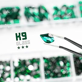 qiipii Emerald Green Nail Rhinestones Multi Shapes Flatback Green Crystals Gems Round Beads K9 Glass Stones Diamonds jewels Nail Art Supplies Nail Charms for Nails Faces Eyes Makeup Crafts DIY