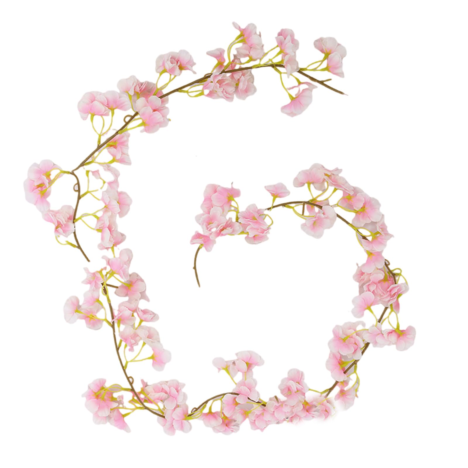 Jazuaiao Flexible Blossom Branch Realistic Petals Texture Hanging Flower Decoration for Indoor Outdoor Event 180cm Artificial Blossom Garlands
