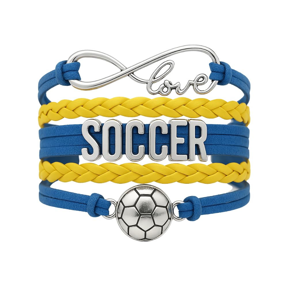 Sportybella - Soccer Charm Bracelet, Adjustable Bracelet Gift for Players and the Team