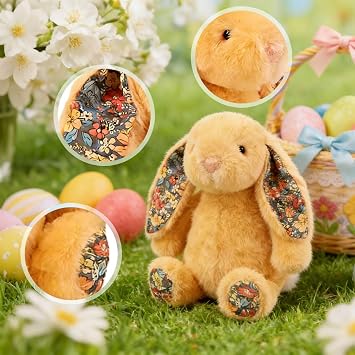 Personalised Embroidered Easter Bunny, Name & Year Custom Plush Toy, Ideal for Easter & Birthday Gift, Easter Basket Filler, Keepsake for Kids & Toddlers