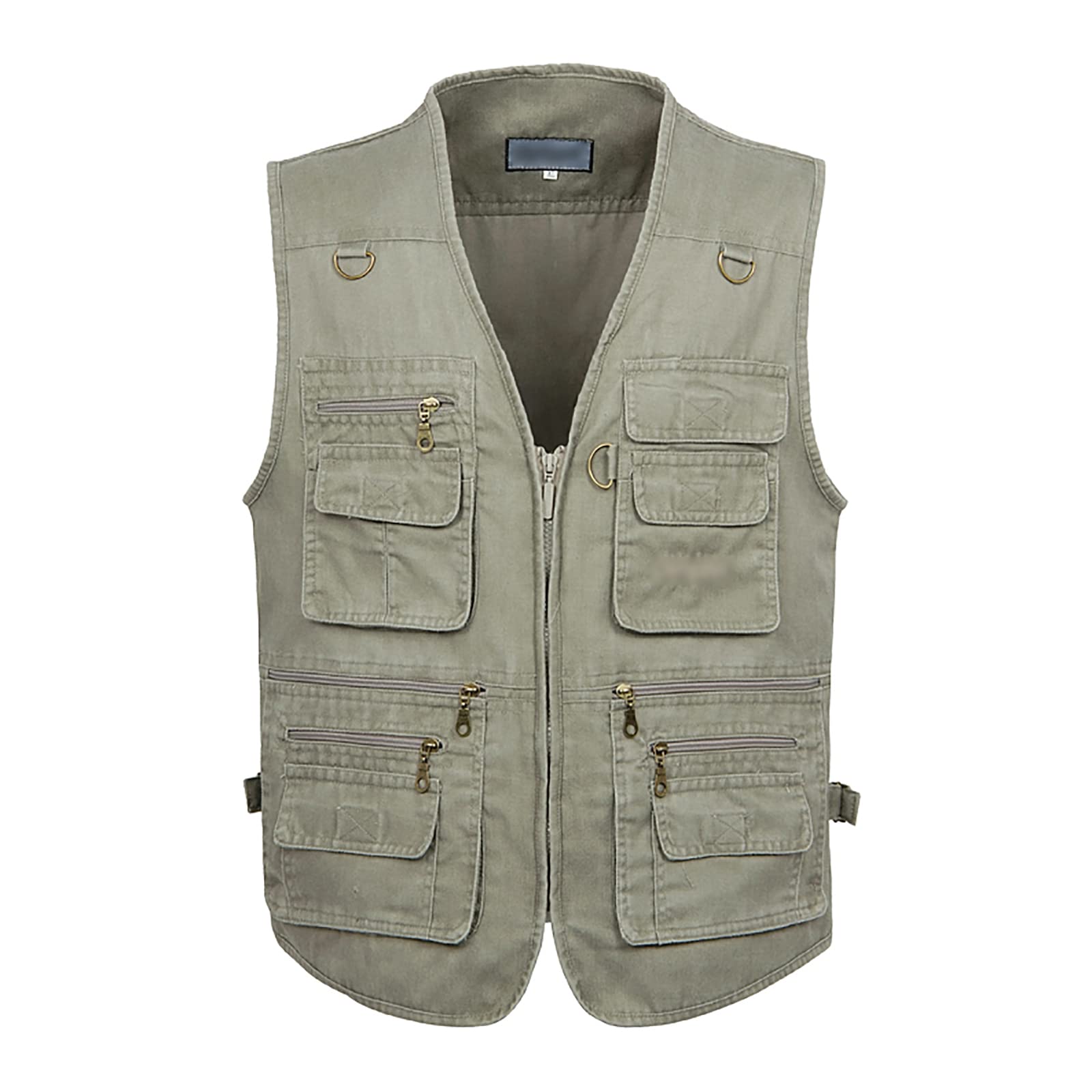 Hombres Chaleco de Pesca Respirable Secado Rápido Sin Mangas Chaleco Exterior Senderismo Fotografía Multibolsillos Chaleco(Size:10XL,Color:Caqui)
