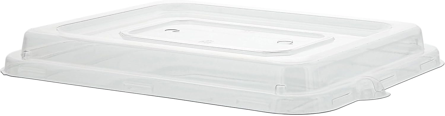 CiboWares 7 Inch x 9 Inch Disposable PET Lids for Molded Fiber Tubs, Case of 200