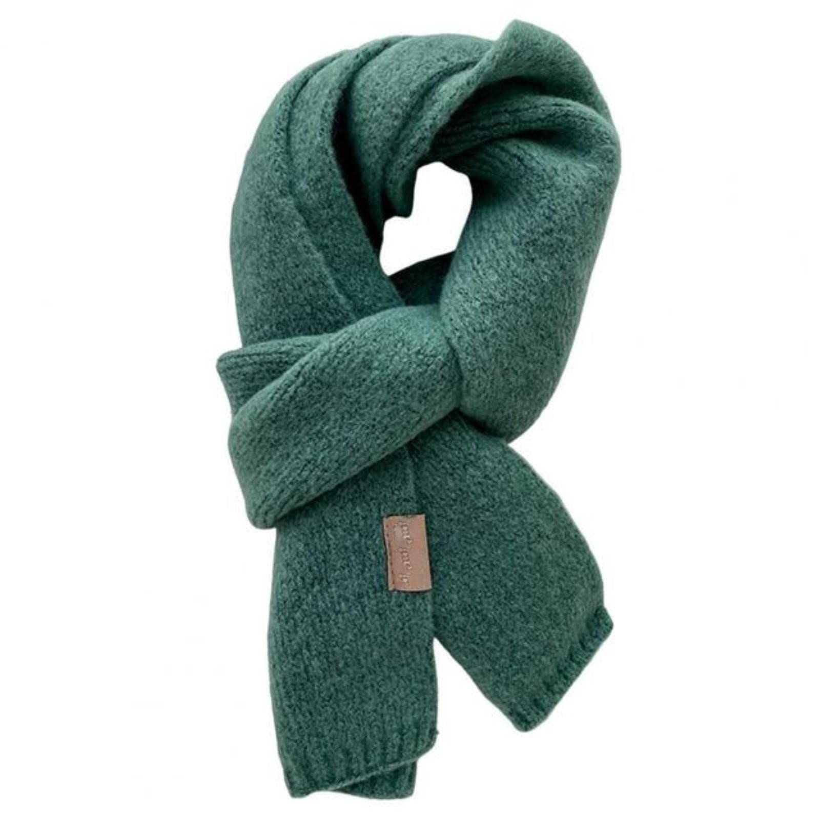 Fashion Solid Warm Cashmere Scarf for Women Winter Design Knitted Neckercheif Thick Woolen Yarn Shawl Neck Wrap