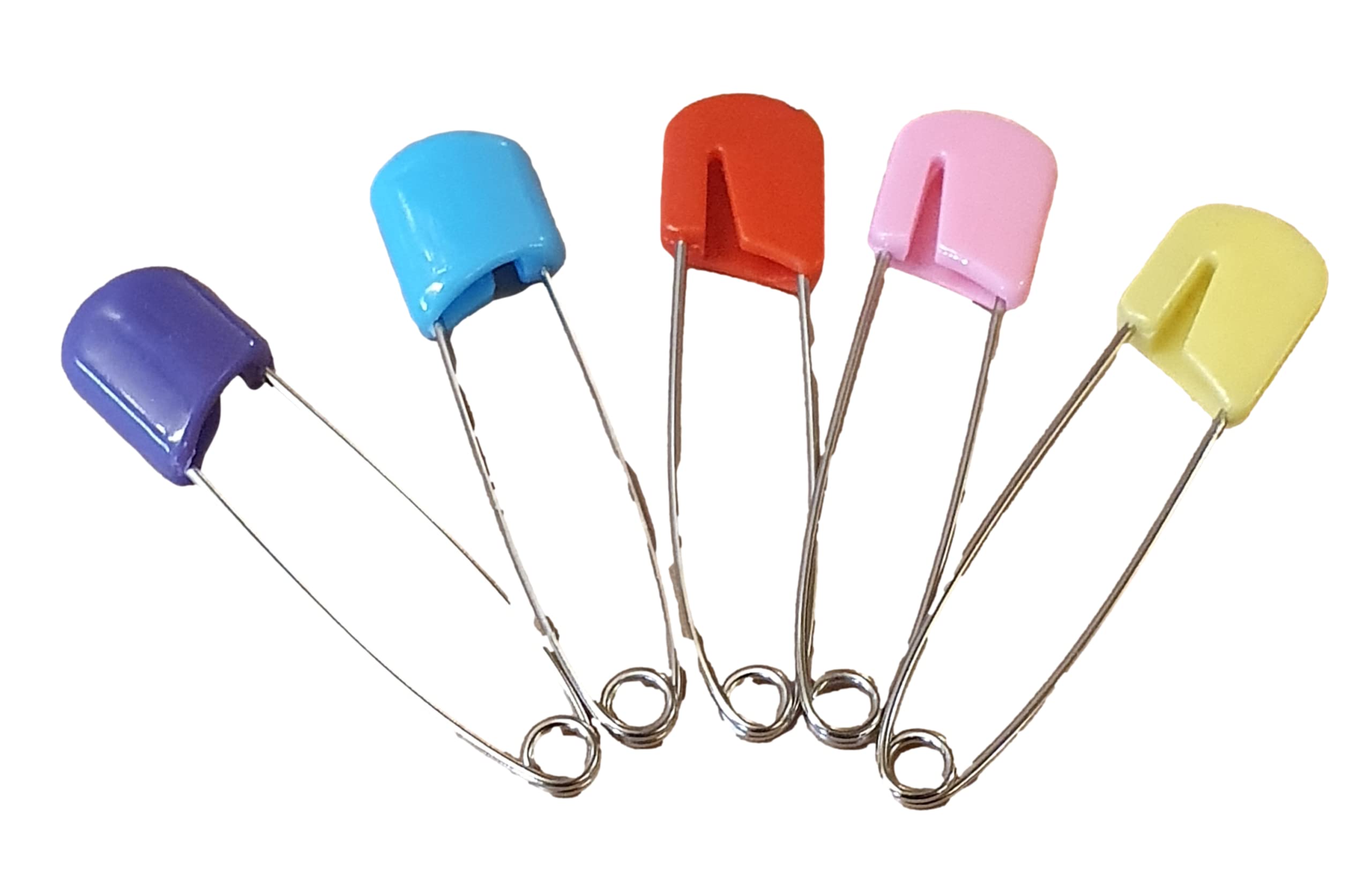 Fat-catz-copy-catz 5x Colourful Stainless Steel First Aid Kilt Safety Nappy Pins 5cm Length