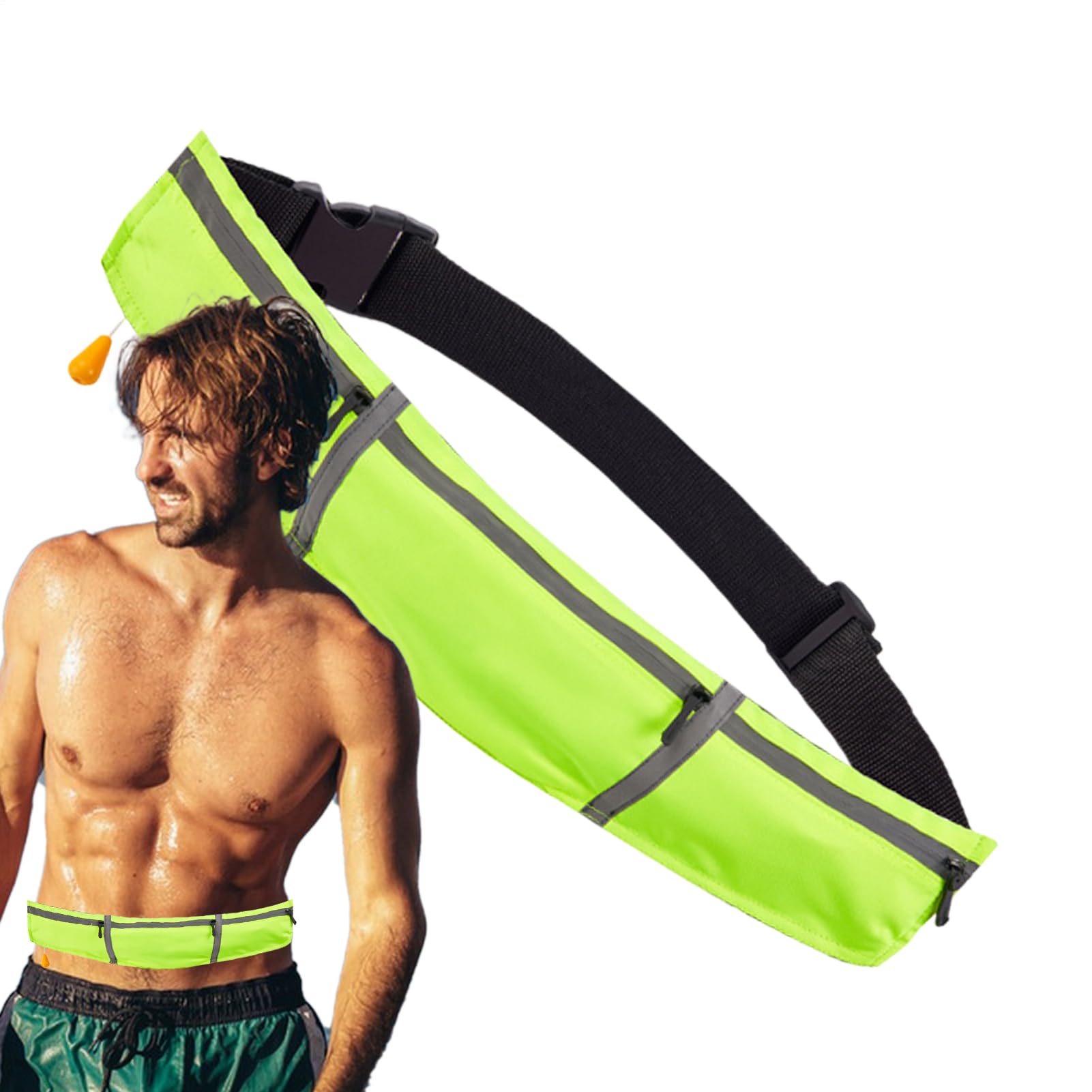 Ceinture de natation | Gilet de flottaison 150 N - Anneau de sauvetage gonflable portable - Flotteur de survie auto-gonflant réfléchissant pour la pêche en eau libre