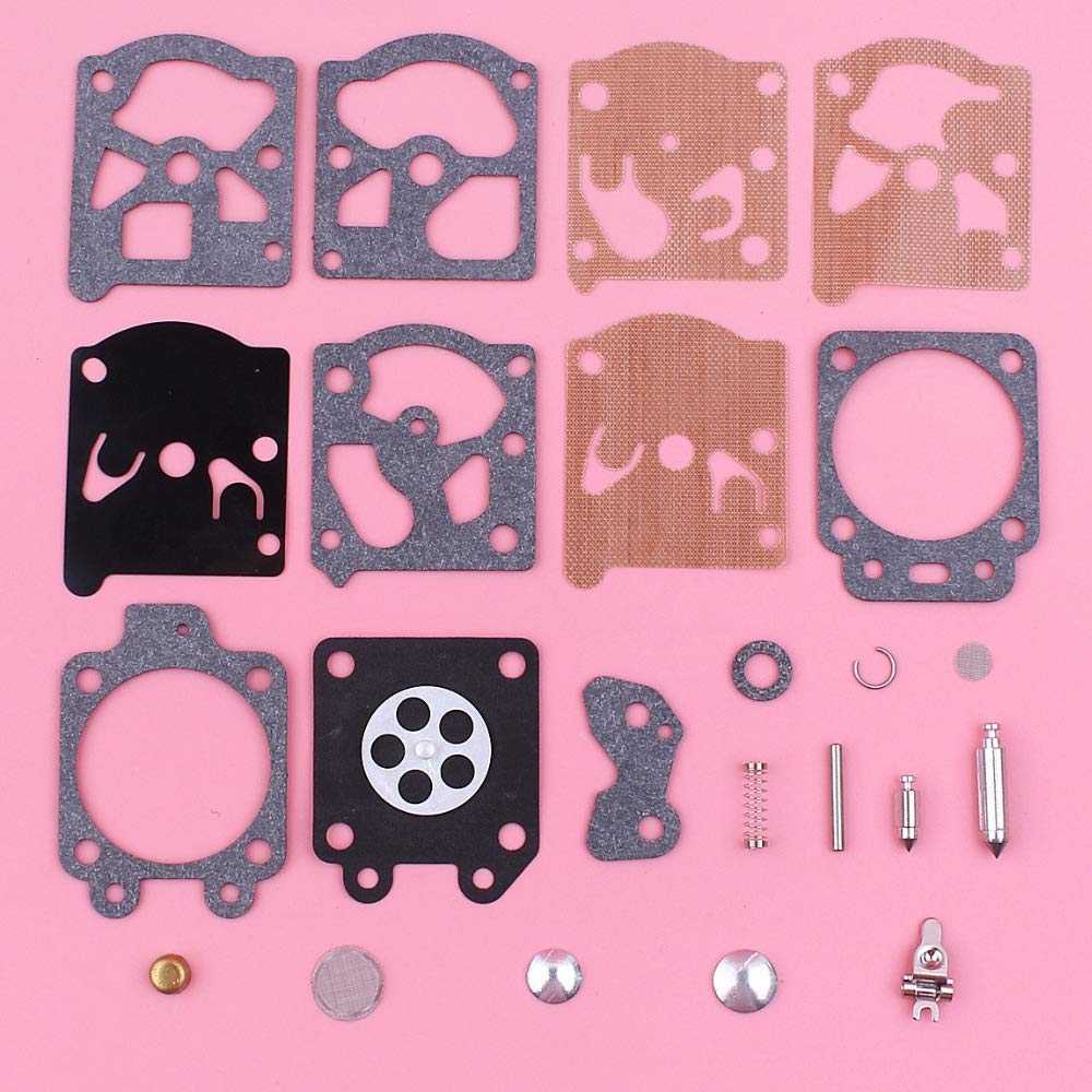 HAOHAO 10pcs / Lot del carburador reparación Kit de reconstrucción Compatible with Homelite 245 250 290 240 300 340 35 40 46 McCulloch Walbor K20 Wat