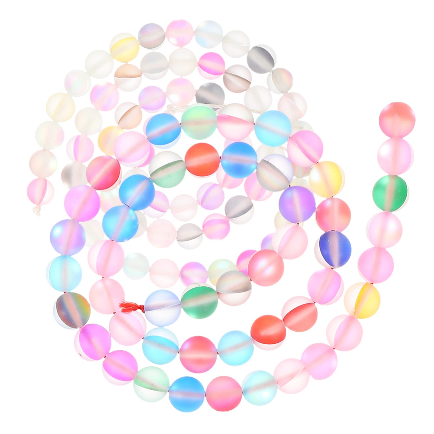 STOBOK Perline Rotonde Matte Cristallo Per Bigiotteria Fai Da Te Di Strisce Di Perline Colorate Per Creare Braccialetti e Collane Artigianali