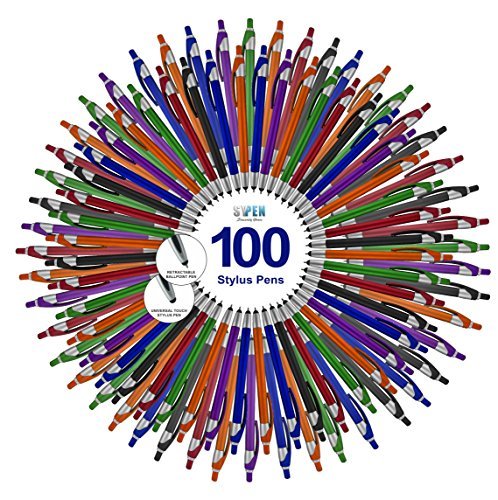 24 Pack Stylus with Ball Point Pen for iPad Mini, iPad 2/3, New iPad, iPhone 5 4S 4 3GS, iPod Touch, Motorola Droid, Samsung Galaxy, Asus (Assorted Colors)