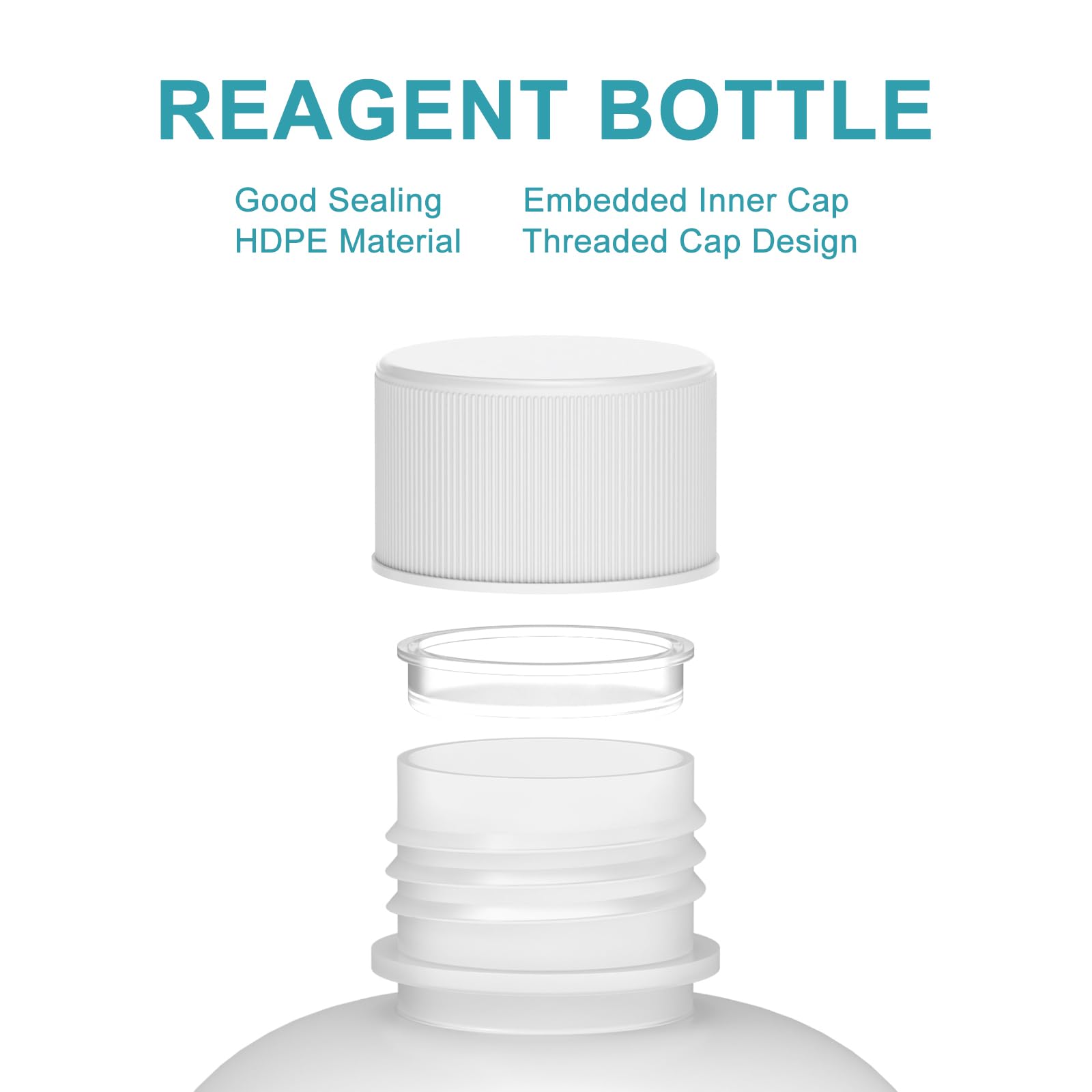 stonylab Bottiglia Reagente con Bocca Stretta, Cappuccio a Vite HDPE, 2 Pezzi, Capacità 500 ml, Fornitura da Laboratorio, Resistente e Chimicamente Inerente
