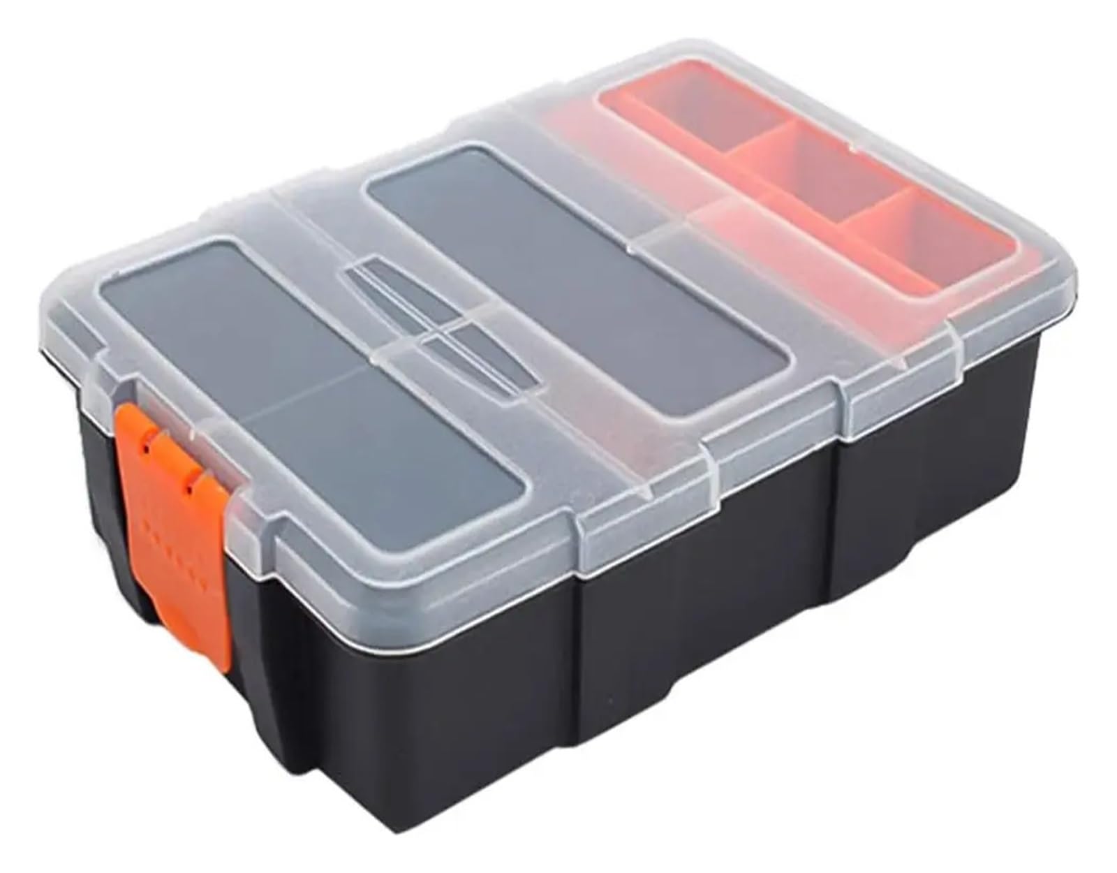 EMHSJSYVB Two Layer Plastic Hardware Organizer 10 Compartment Tool Storage Box With Removable Dividers