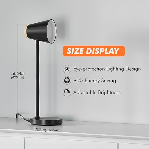 Miniatura 3 de Lámpara de escritorio para dormitorio universitario  Pequeña lámpara LED de escritorio táctil regulable luz de lectura para oficina en casa  Lámpara