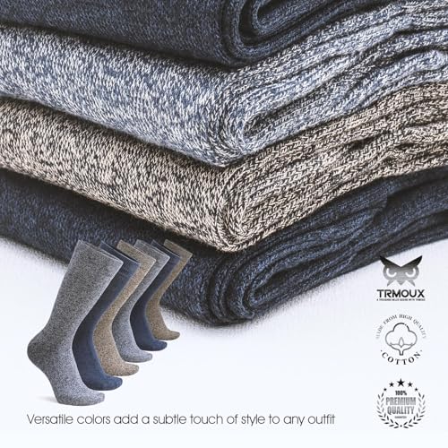 Mens Dress Socks Diabetic Socks for Men Colored Cotton Crew Thin Extra Wide Non-Binding Soft Breathable, 6-Pack3