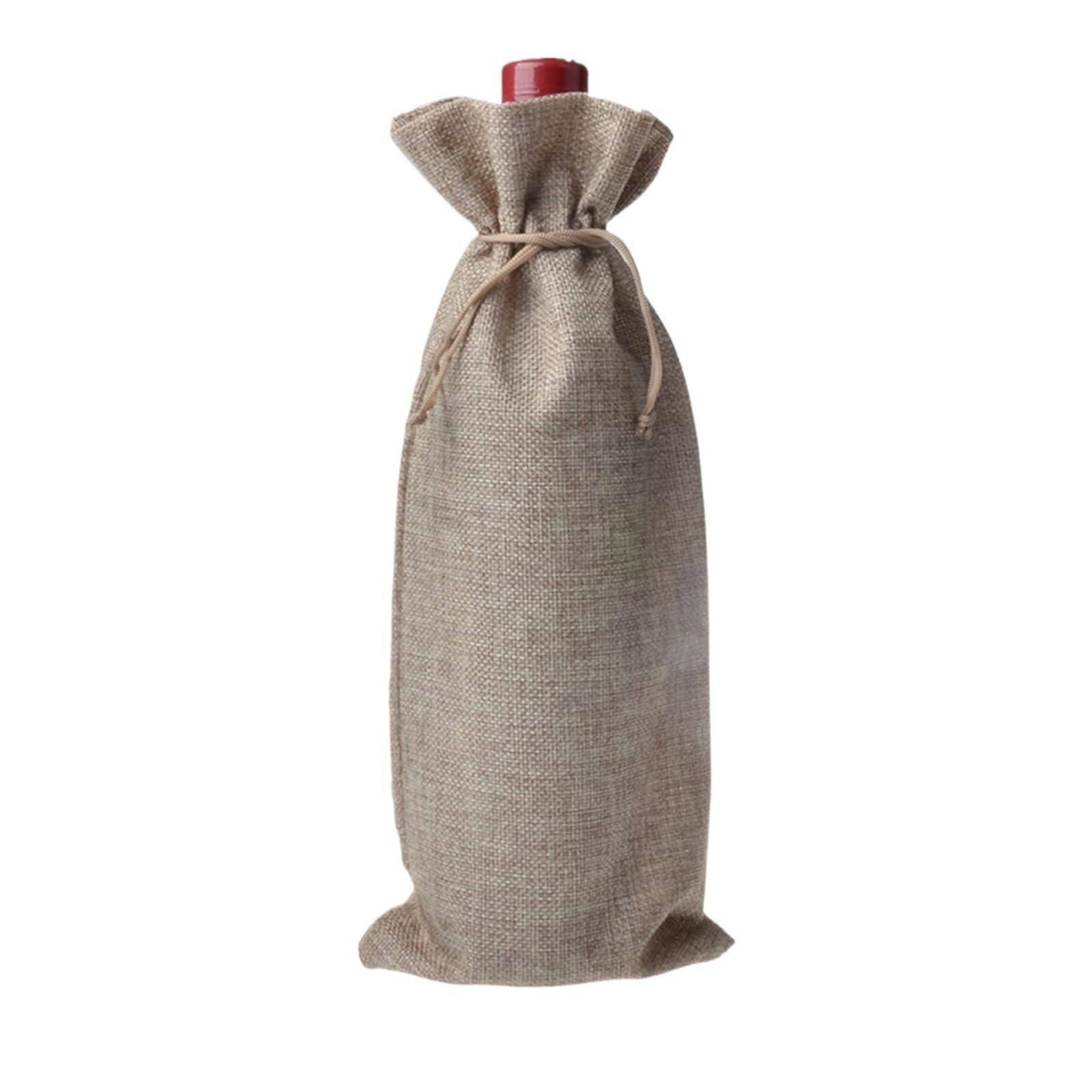 Lot de 12 sacs à vin en toile de jute pour bouteille de vin, champagne, pochette d'emballage pour fête de mariage, couleur aléatoire, One Size, Style unique