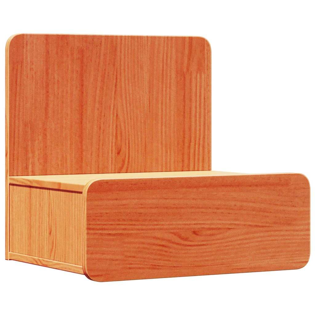 Stolik nocny z litego drewna sosnowego woskowanego brązu, 2 sztuki, 44 x 32,5 x 40 cm, z 2 szufladami, szafka nocna, konsola nocna, stolik pomocniczy, miejsce do przechowywania do sypialni