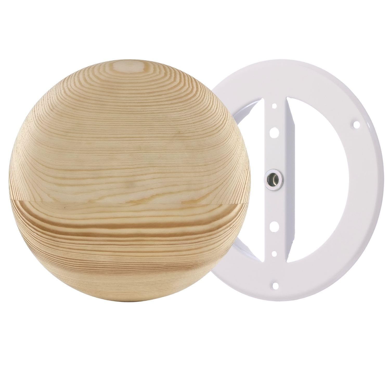 Steinberg14 Wooden Vent Cover 4 inch - Universal Supply and Exhaust Valve - Adjustable Vent Cover - Round Wall Ceiling Vent - Wooden Air Vent - Sauna