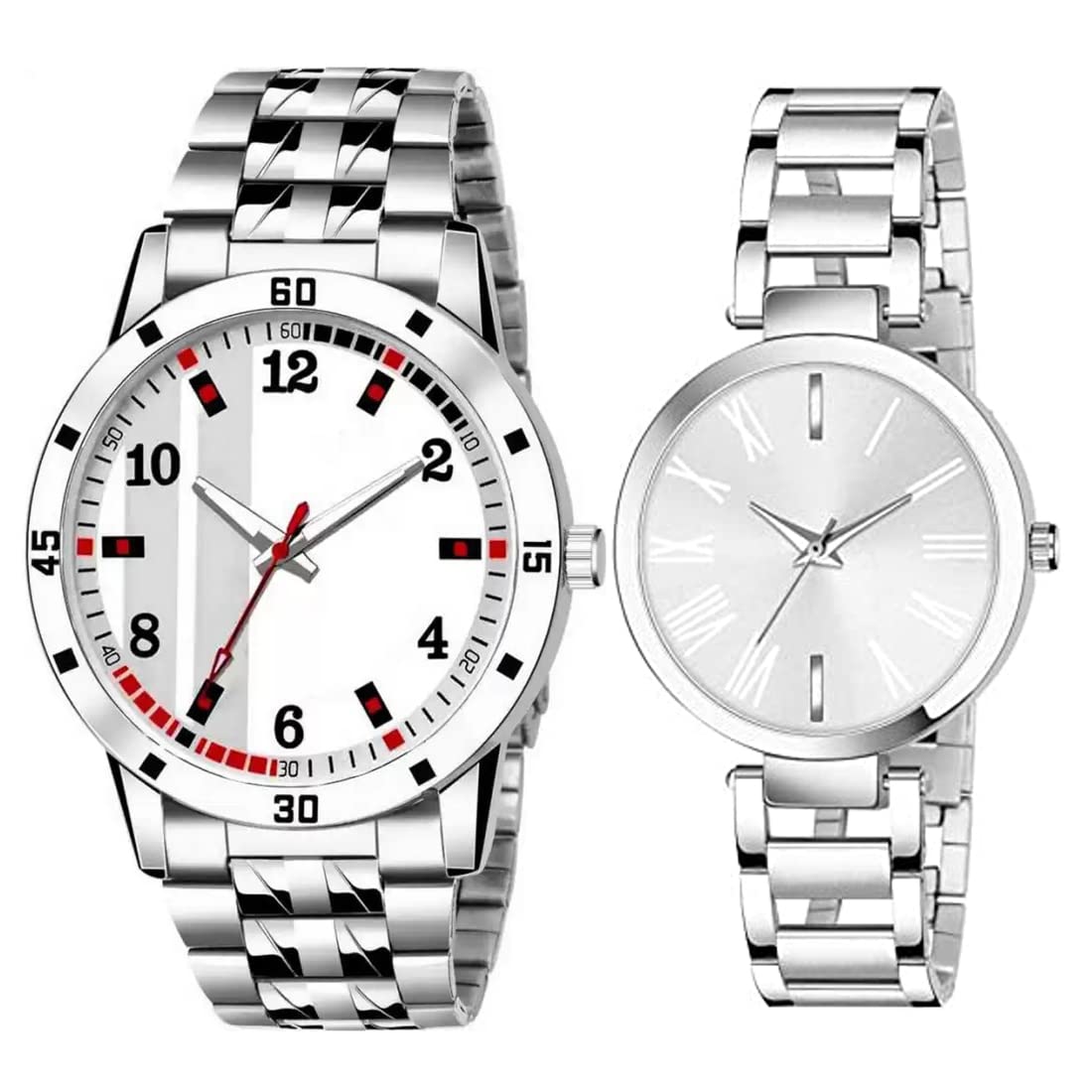 Goldenize fashion Branded Stainless Steel Mens & Womens Watches (White) (B0B53NMGCH) Amazon Price History, Amazon Price Tracker