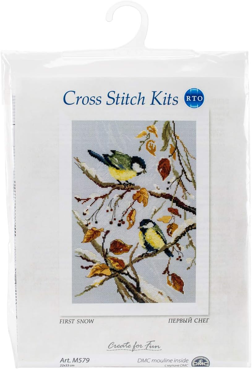 RTO M579 14 Count First Snow Counted Cross Stitch Kit, 8.75" by 13", Multicolor