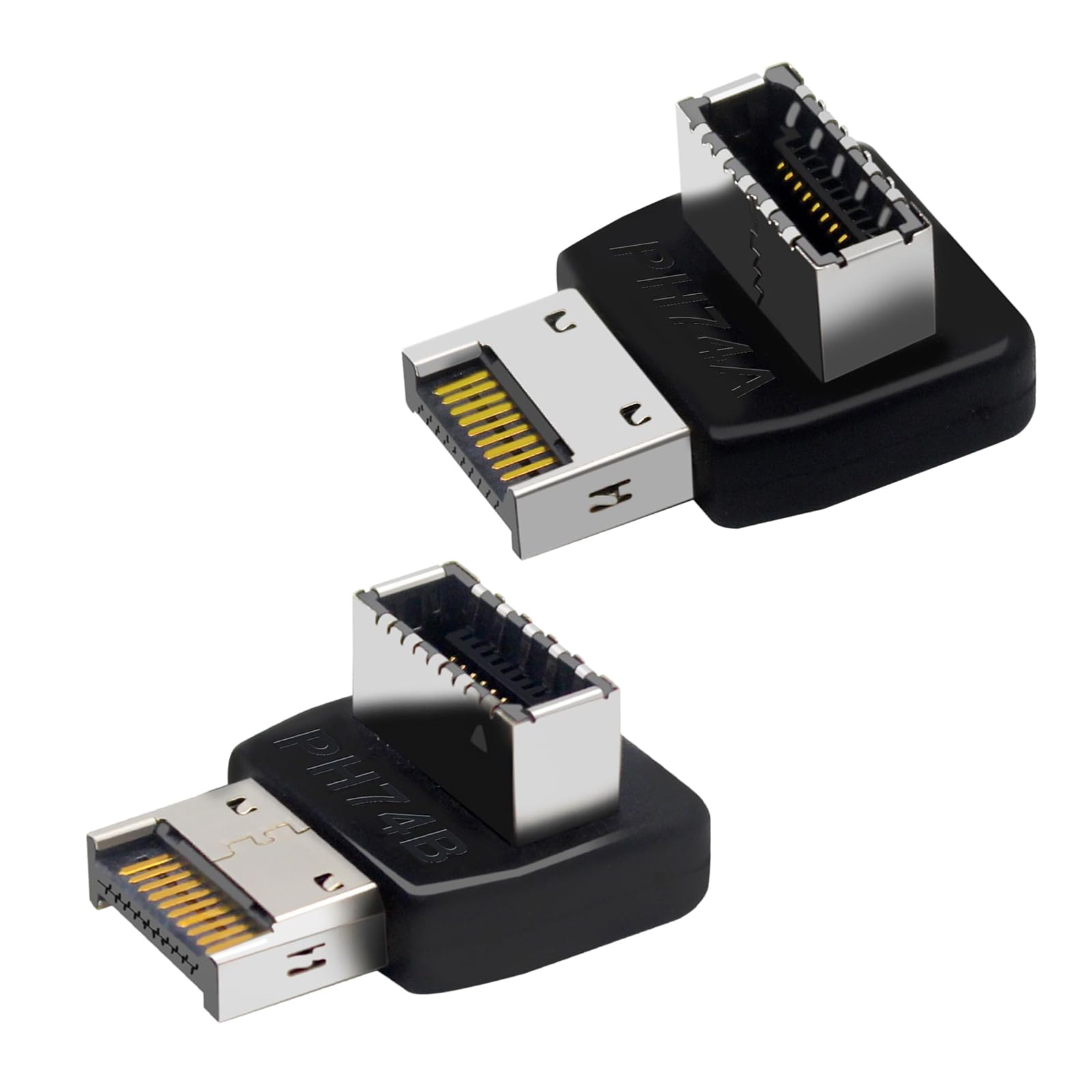 90 Degree Right Angle USB Type-E Adapter, USB Type E Connector for Motherboard Internal Header(A+B)