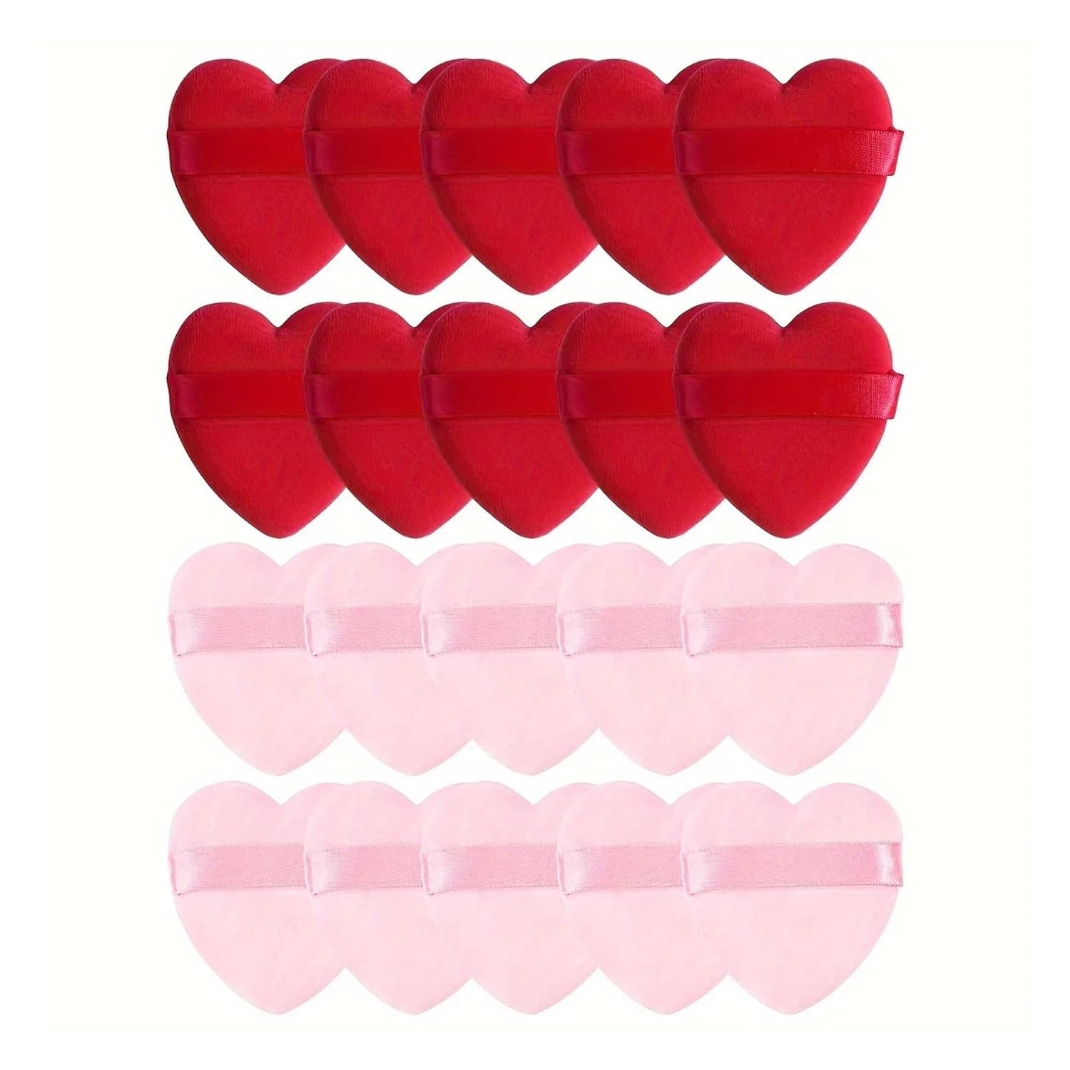 Powder Puff 40PCS Soft Heart Shape Makeup Puffs for Loose Powder Foundation Application