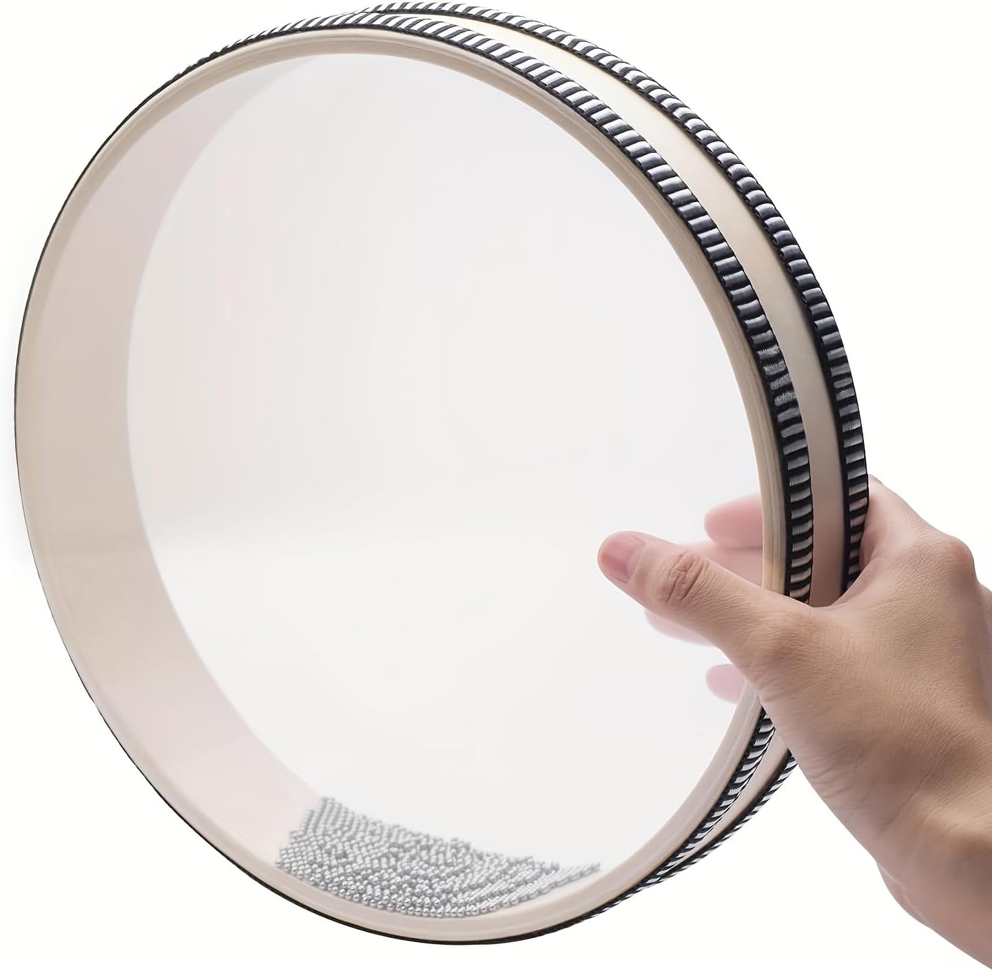 10 inch Ocean Drum,Sea Wave Drum for Meditation & Relaxation, Natural Color Rain Drumfor Stress Relief, Musical Sound Healing Instruments Ocean Sound Drum for Holistic Healing (10 inches FBA)