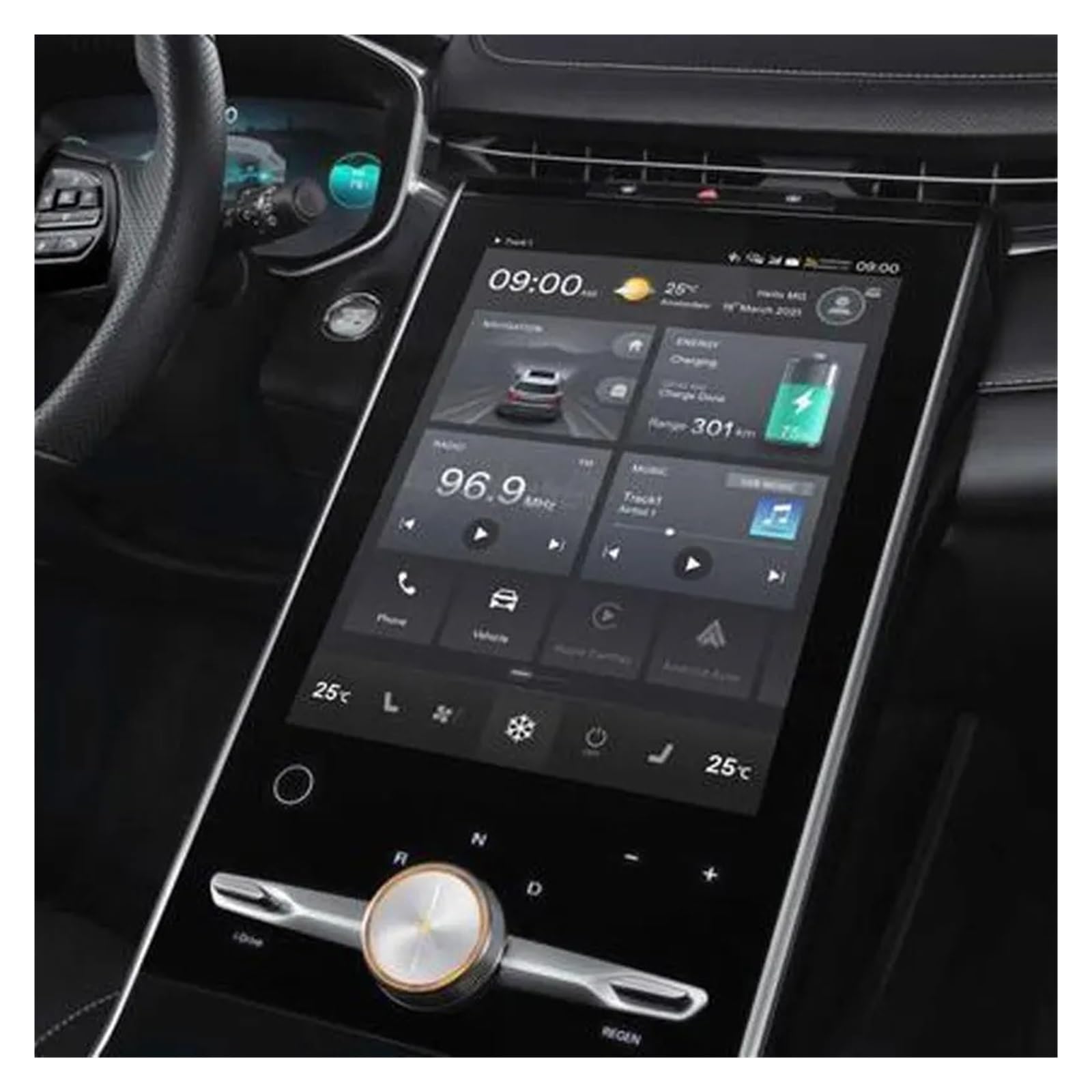 pour MG pour Marvel R pour Electric 2021 2022 19,4 Pouces Voiture Infodivertissement Radio Navigation GPS TPU Protecteur D'écran Film Protection D'écran Tactile en Verre Trempé