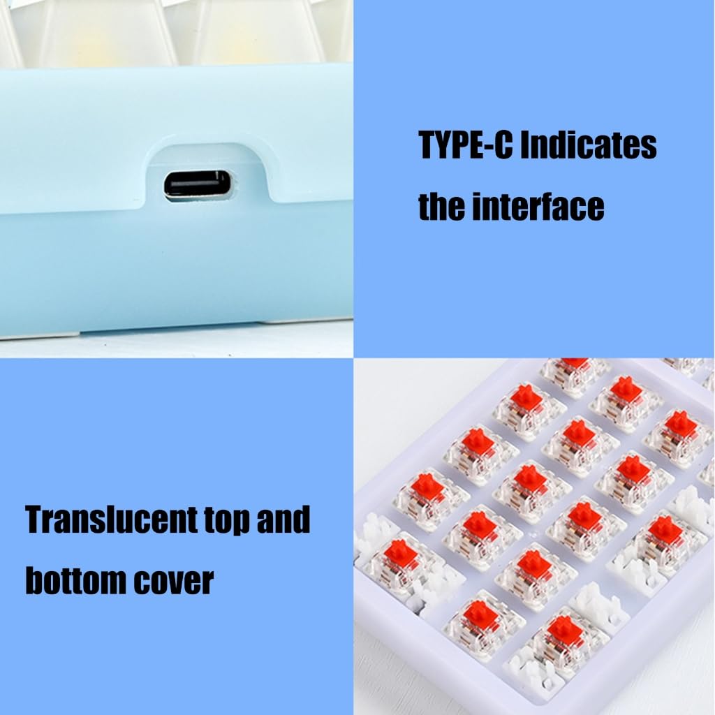 Teclado numérico mecánico de 21 teclas, teclado numérico intercambiable en caliente, con cable, retroiluminado, USB C, teclado numérico para laptop, computadora de escritorio