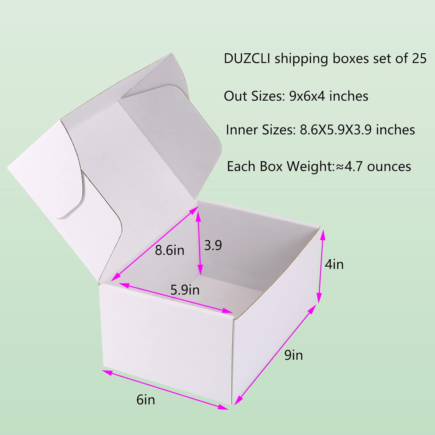 8x6x3 and 9x6x4 White Shipping Boxes Set of 50 Small Corrugated Cardboard Mailer Boxes for Small Busines,Mailing Boxes for Packaging,Moving,Wrapping Gift