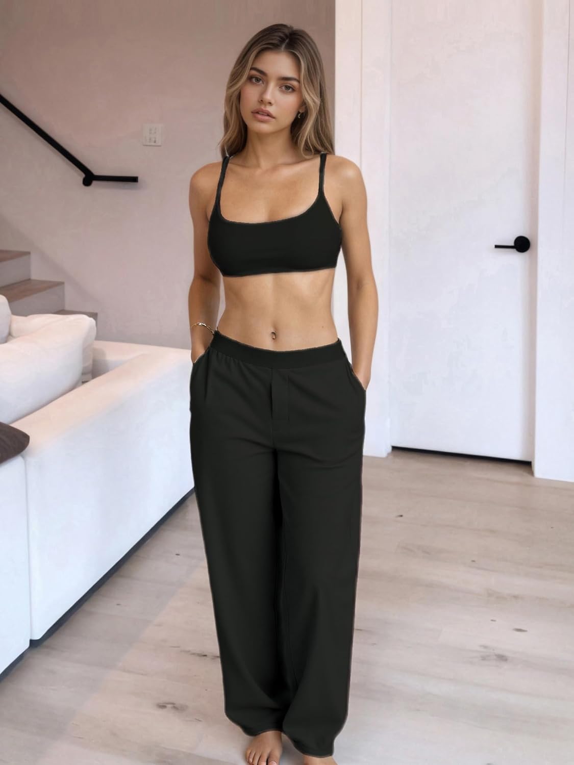 Lightweight Loose Pants for Women Casual Lounge Pants Athletic Joggers Yoga Pants with Pockets - Image 5