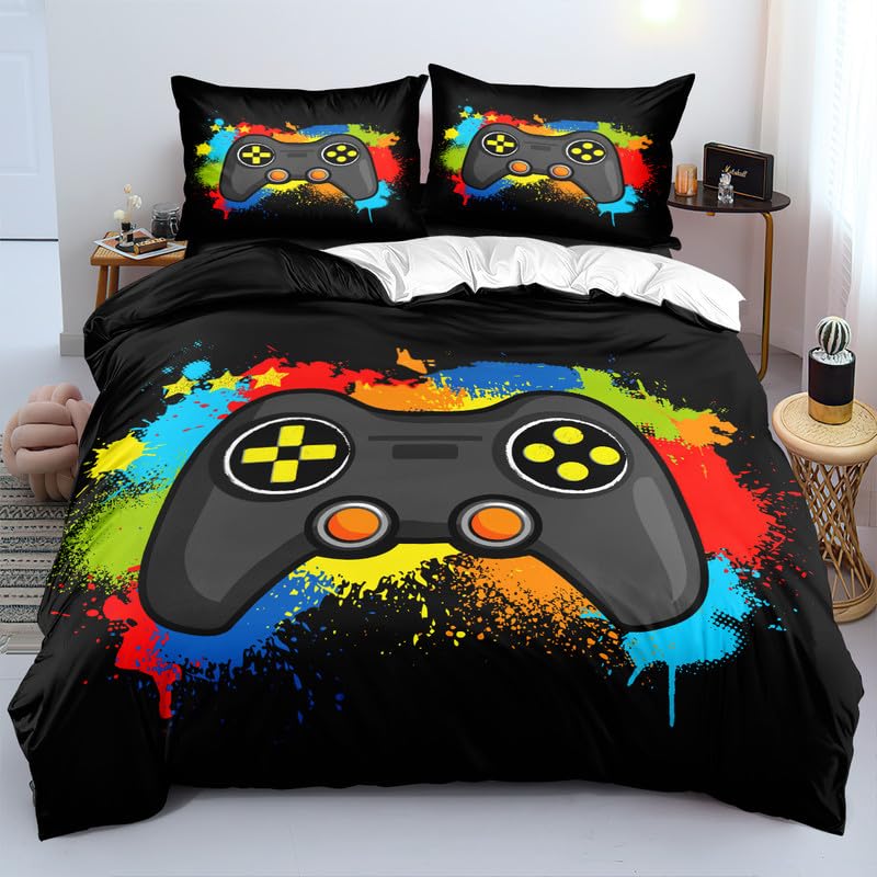 Mikayia Gamer Bettwäsche 135x200 Jungen 3D Druck Weich Mikrofaser...