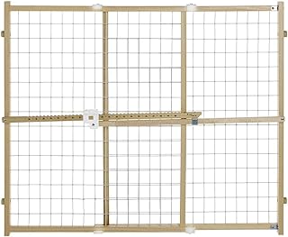 Toddleroo by North States - Quick-Fit Extra-Wide Wire Mesh Wooden Baby Gate: Pressure Mounted Baby Gate for Doorways - Adjustable 29.5 to 50 Inches Wide - 31 Inches Tall