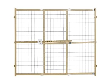 Toddleroo by North States - Quick-Fit Extra-Wide Wire Mesh Wooden Baby Gate Pressure Mounted Baby Gate for Doorways - Adjustable 29.5 to 50 Inches Wide - 31 Inches Tall