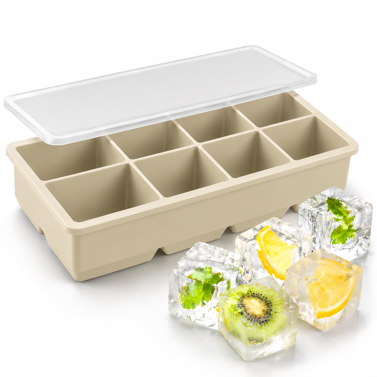 ANovCzen Silicone Ice Cube Tray 8 Large Cubes Easy Release