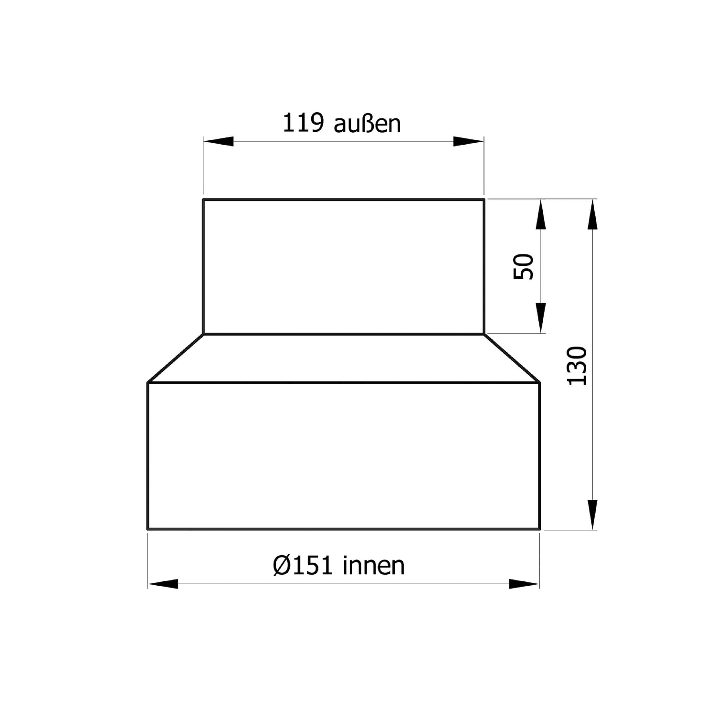raik Senotherm - Réduction de tuyau de fumée - Diamètre intérieur : 150 mm - Diamètre extérieur : 120 mm - Longueur : 130 mm - Acier : 2 mm - Noir - Pour poêles, cheminées, chaudières à bois