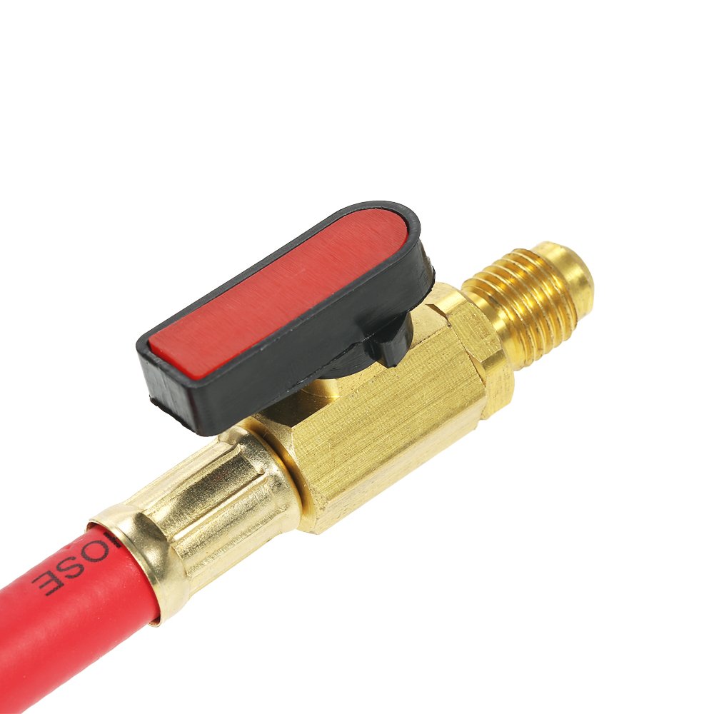 Set di 3 manometri R410A R22 R12 800 PSI Manifold Set A/C tubo di ricarica refrigerante ad alta pressione HVAC tubi di ricarica con valvola a sfera
