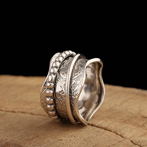 Miniatura 66 de Boho Spinner Ring, Mothers Day Gift, Silver 925 Women Ring, Sterling Silver 925 Ring, Fidget Spinner Ring,Women Silver Anxiety Ring