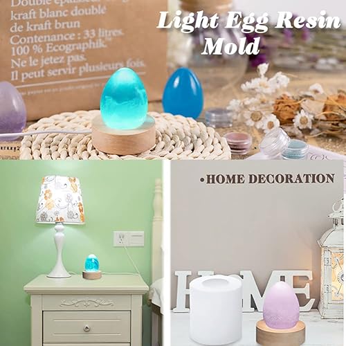 Miniatura 8 de 1 molde de resina de huevo, molde de resina en forma de huevo, moldes de resina de silicona de bolas de huevos grandes, moldes de resina ovalados