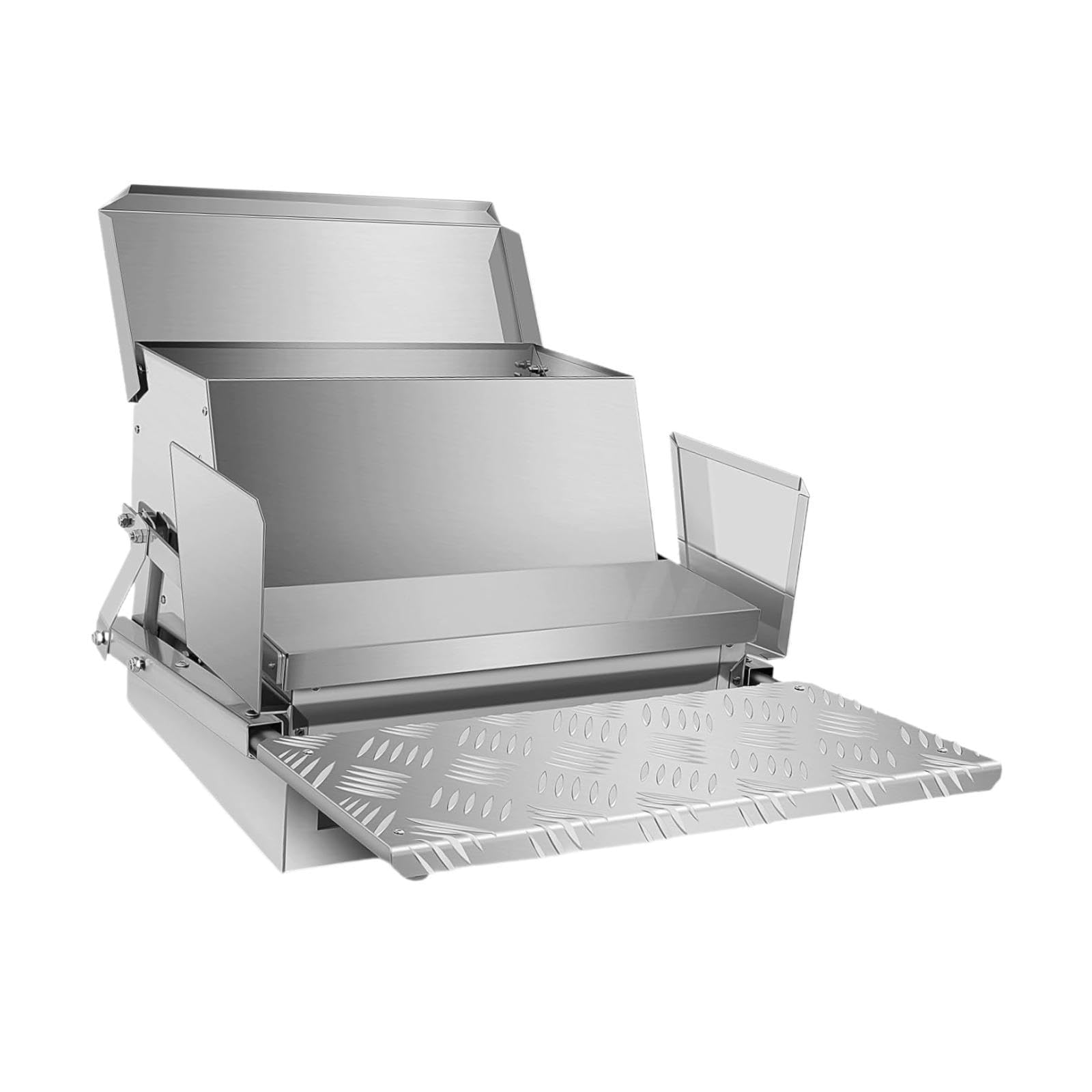 Comedero automático de pedal de acero galvanizado, prevención de pájaros, resistente a la intemperie y a prueba de derrames, para pollos, aves de corral y faisanes