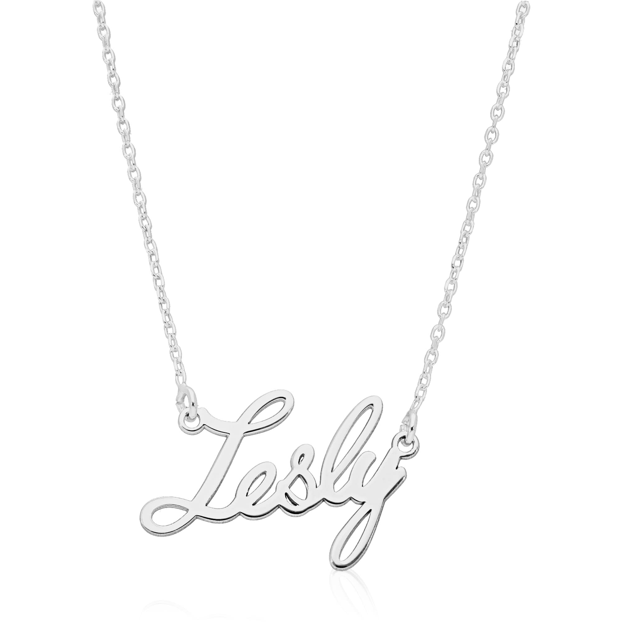 Collar con Nombre Personalizado - Plata de Ley 925/1000 para Mujer – Collar Artesanal con Cadena Ajustable - Hecho en España (Modelo Évora, Plata de Ley)
