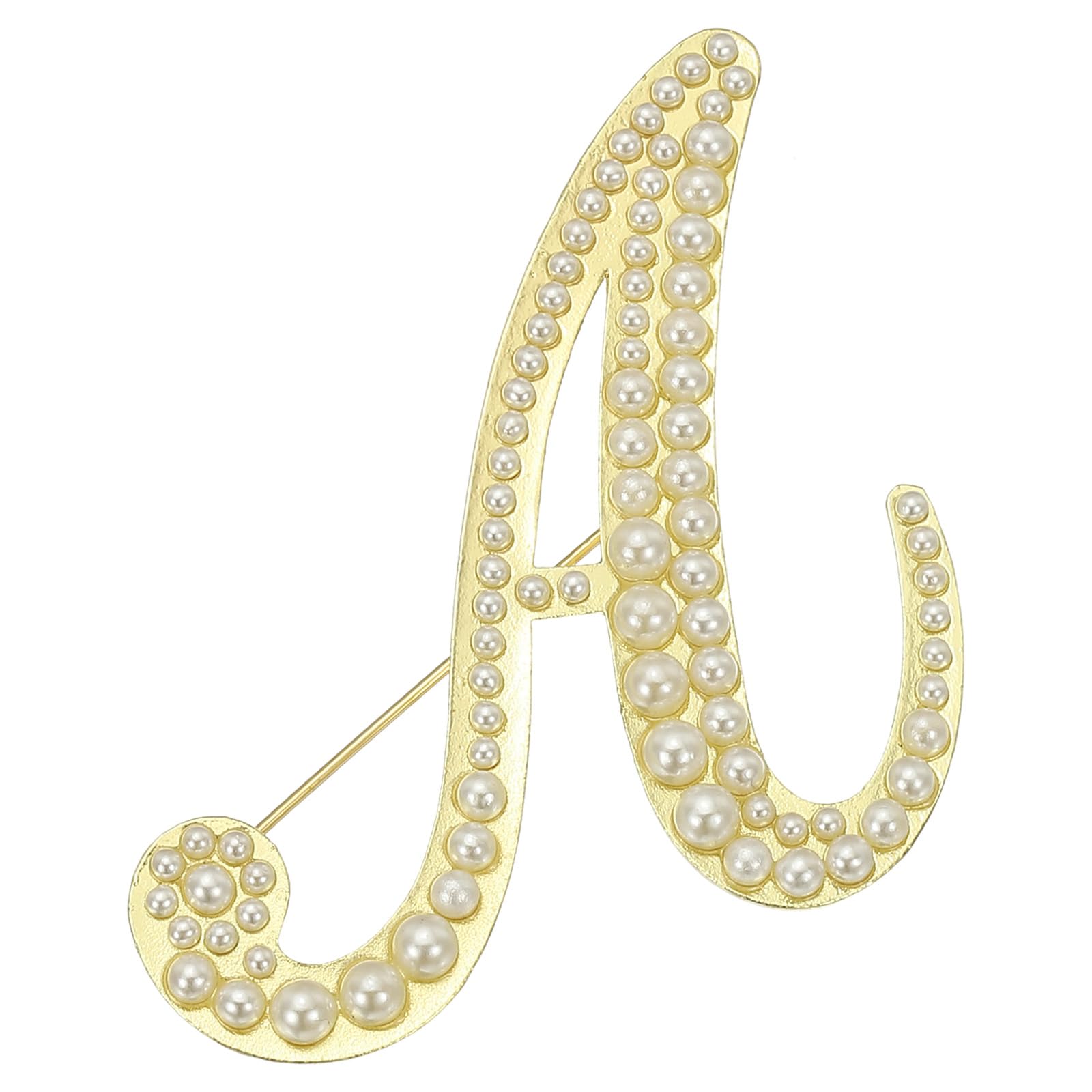 PATIKIL Letter Brooch Pins, Pearl Initial Alphabet Letter Lapel Badges Pin for Women Men Girl Wife Suits Clothes Dress Bouquet Coat Hat Bag Craft Party