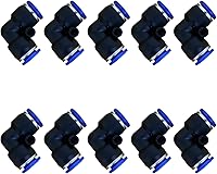 Vista 34 de 5 piezas de conector de reducción de tubo en T neumático con forma de T de 3 vías de 10 mm x 6 mm x 10 mm, conector rápido de empuje en T
