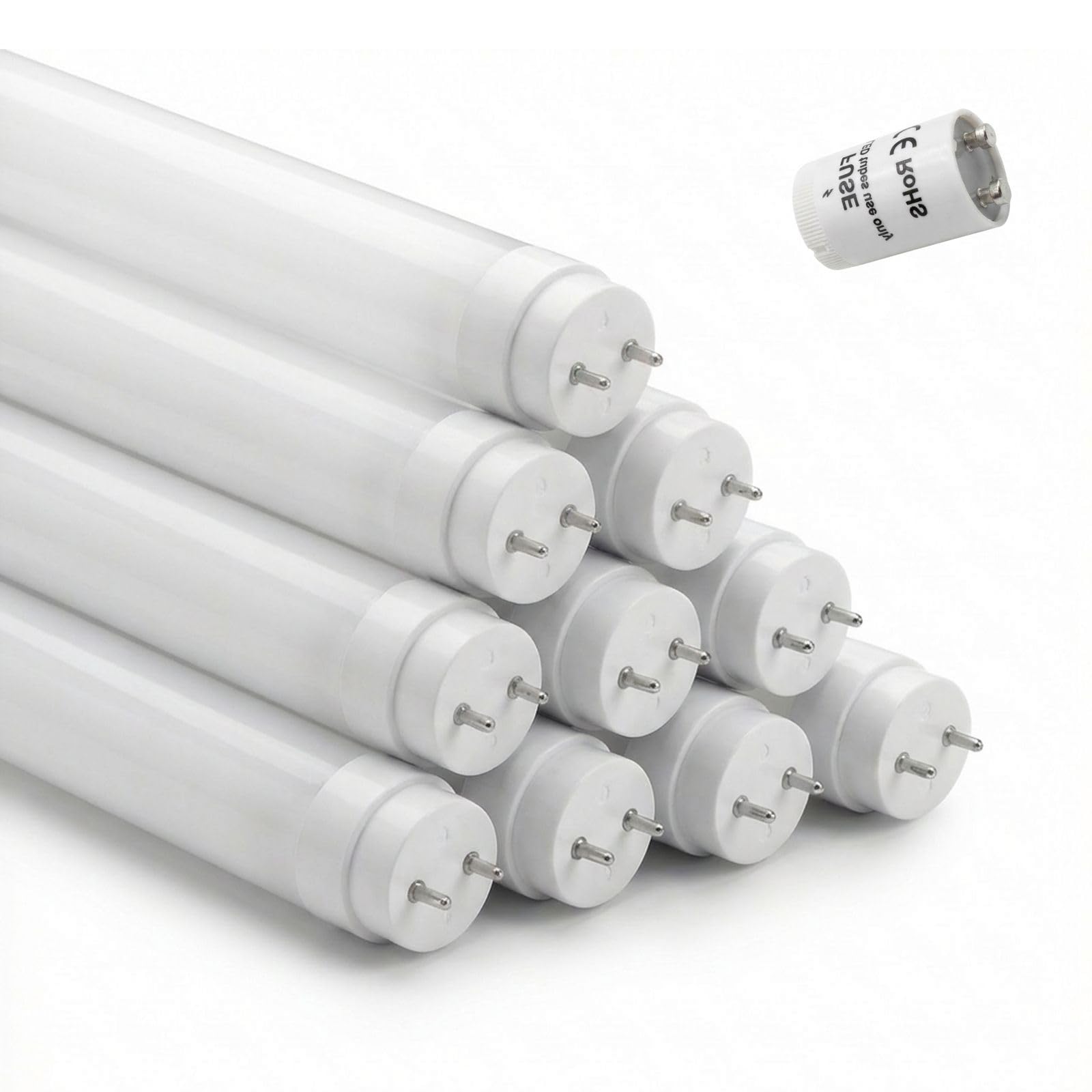 Tubi LED T8 G13 60/90/120/150 cm – Alta Efficienza – 4000K Luce Naturale o 6000K Luce Fredda – Starter Incluso – 360° – Vetro (10, 120 cm Luce Fredda 6000K)